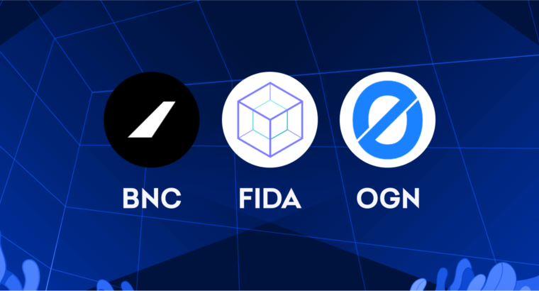 Торговля BNC, FIDA и OGN начинается сейчас для США и Калифорнии!
